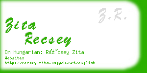 zita recsey business card